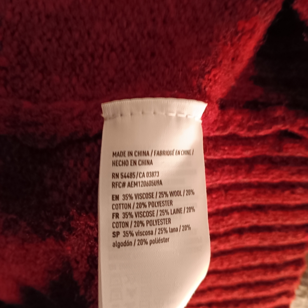AMERICAN EAGLE "Seriously Soft" Crew Neck Sweater Men's M, NWT Maroon, WoolBlend - Picture 8 of 8
